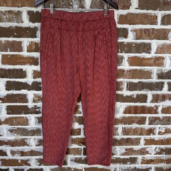 Anthropologie Pants Coral Red Longshore Crop Casual Lounge Pull On Womens Size S - Picture 1 of 15